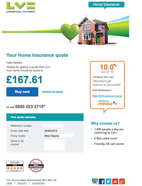 lv home insurance quote number.